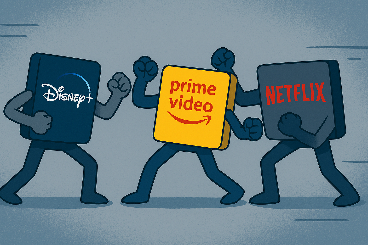 Disney+, Amazon Prime Video, and Netflix