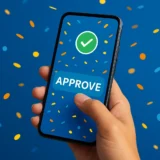 User receives instant, AI-powered approval in a FinTech app with a trust badge.