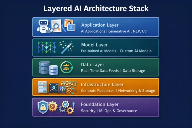Modular AI platform architecture with integration, data, and governance layers