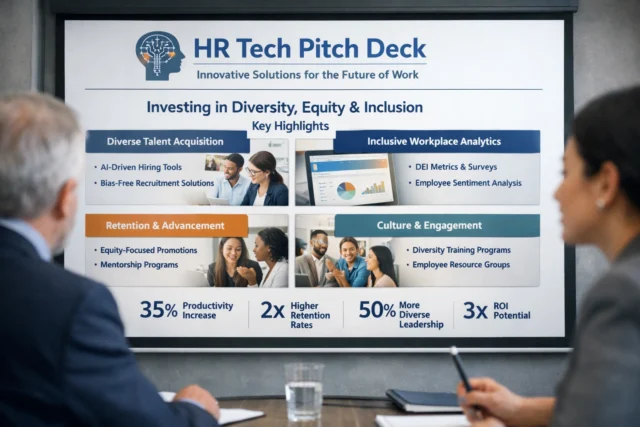 HR technology platform emphasizing DEI for investor presentations.