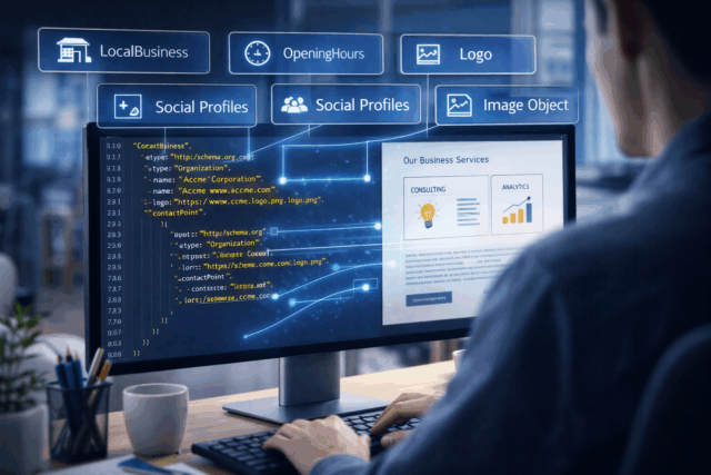 Schema structured data enhancing marketing visibility for voice AI