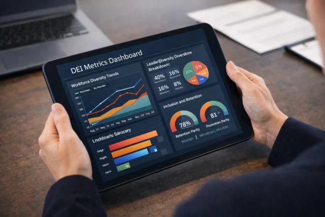 HR technology analyzing DEI trends with predictive people analytics insights