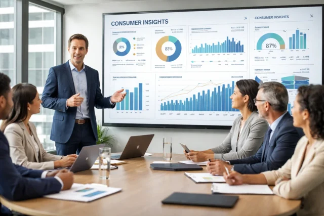 Market Research strategy discussion using consumer insights and data collection