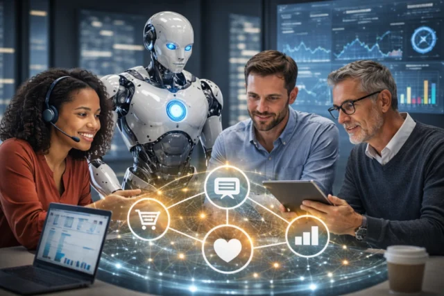 hybrid AI and human collaboration in customer experience strategy