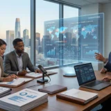 AI vs traditional market research : A comparative analysis of the evolving landscape of market research in the US by 2026, juxtaposing the data-driven efficiency of AI-powered insights with the depth and nuance of traditional methodologies. The visual depicts a sophisticated business environment where global teams leverage a blend of real-time predictive analytics, large language models, and automated surveys alongside in-depth qualitative interviews, ethnographic studies, and focus groups. This hybrid approach represents the strategic sweet spot for US businesses aiming to understand and anticipate rapidly shifting consumer behaviors and market trends in a volatile economic and technological climate. The image features icons of digital interfaces, data streams, and algorithms contrasting with human interaction, paper reports, and brainstorming sessions, symbolizing the integration of technology and human expertise. This visualization serves as a crucial guide for US business leaders navigating the complexities of market intelligence in 2026, highlighting the need for a nuanced understanding of when and how to deploy AI versus traditional research for optimal decision-making and competitive advantage.