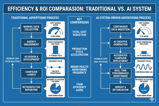 mena brand : efficiency & roi comparasion-Traditional vs. AI System